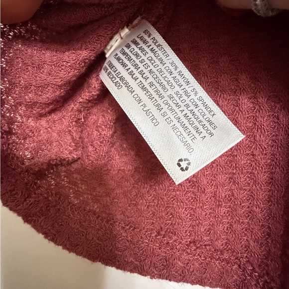 Wild Fable Mauve Waffle Knit Tie-Front Button Tank Size L - Picture 5 of 6